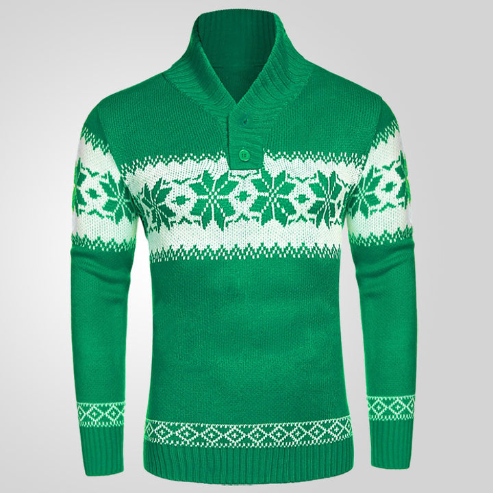 Men's snowflake jacquard Christmas sweater
