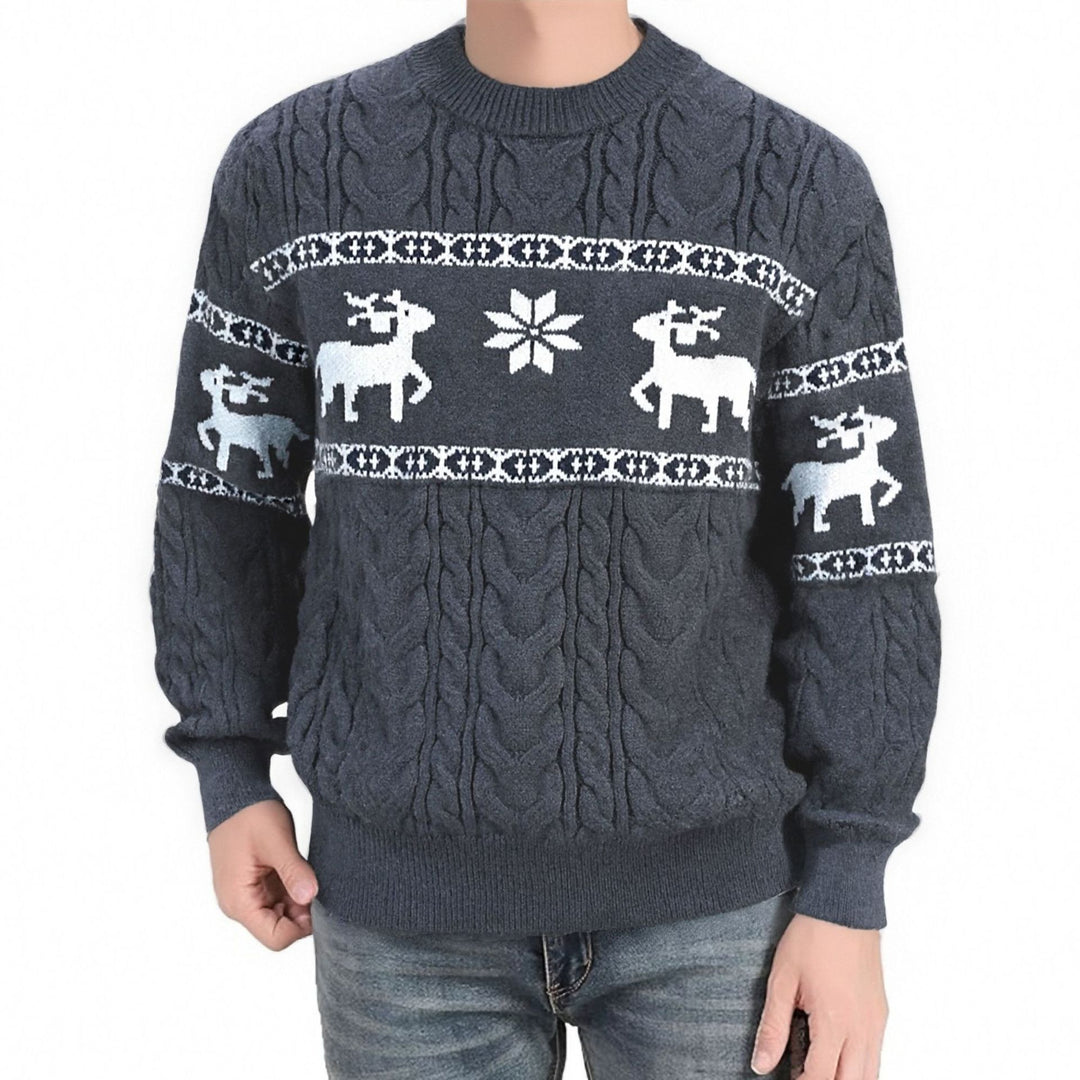 Men's reindeer jacquard Christmas sweater