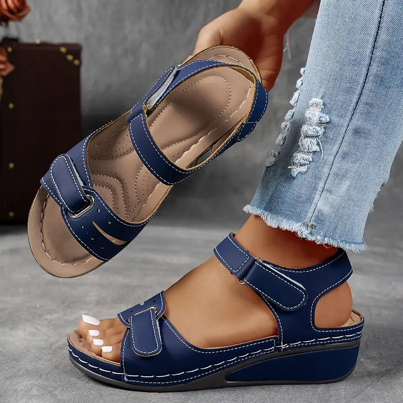 Women's Orthopedic Sandals with Wedge Soles and Adjustable Straps
