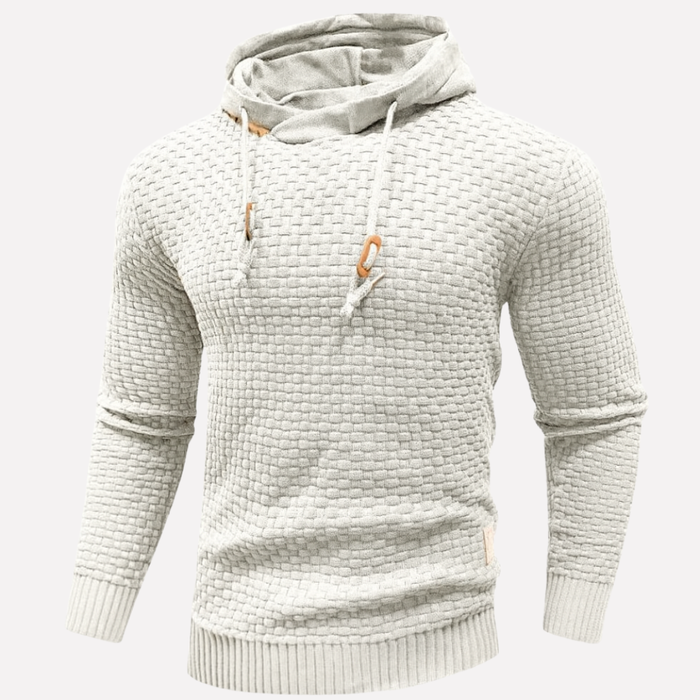 Men's Textured Hoodie with Drawstring Pullover Style