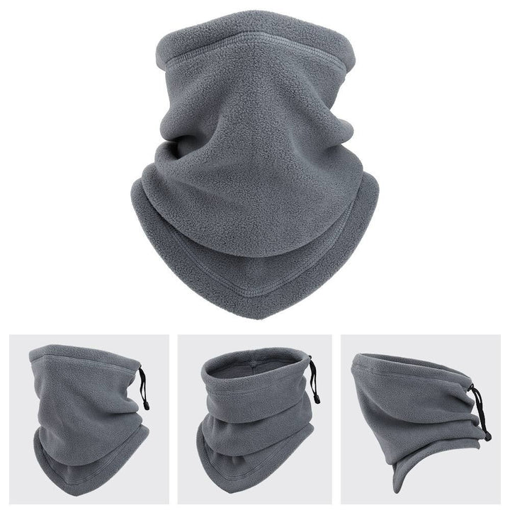 Fleece neck gaiter with drawstring toggle