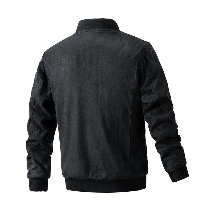 Men's faux suede bomber jacket