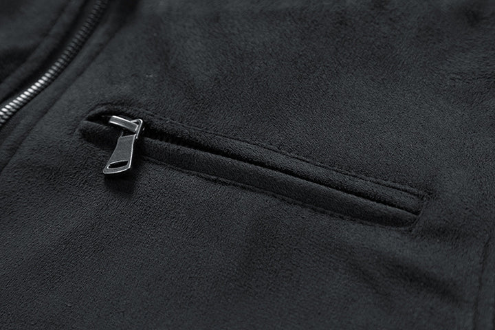 Men's faux suede bomber jacket