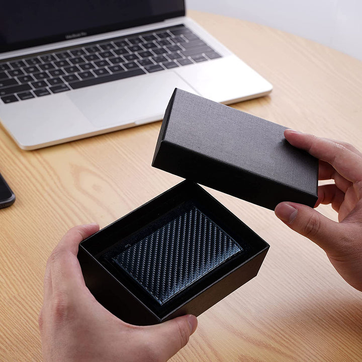 Slim pop-up card wallet with cards out