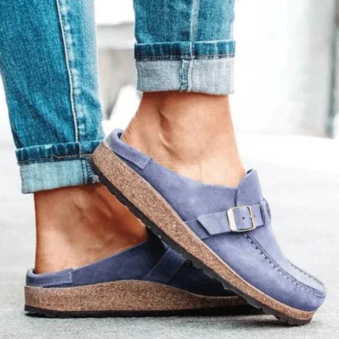 Men's Clogs with Cork Sole and Buckle Closure