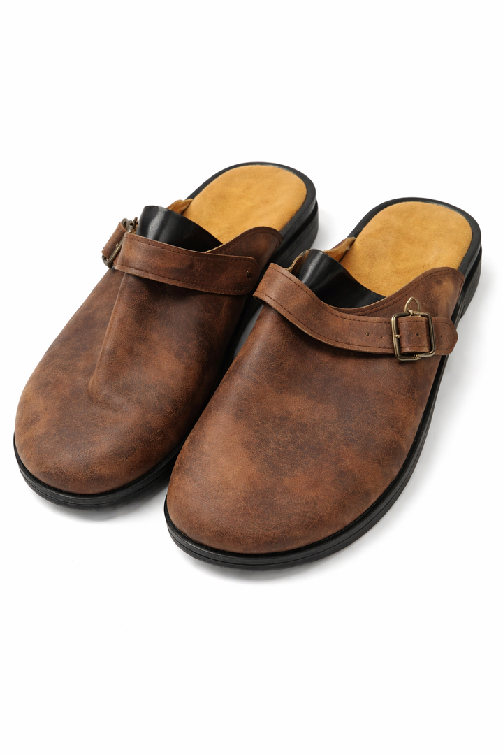 Men's Clogs with Adjustable Buckle and Ergonomic Footbed