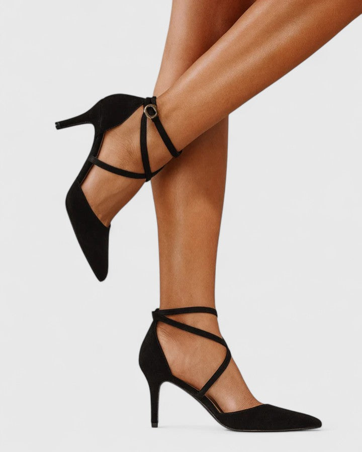 Women's Elegant Heels with Secure Ankle Strap and Breathable Open Design
