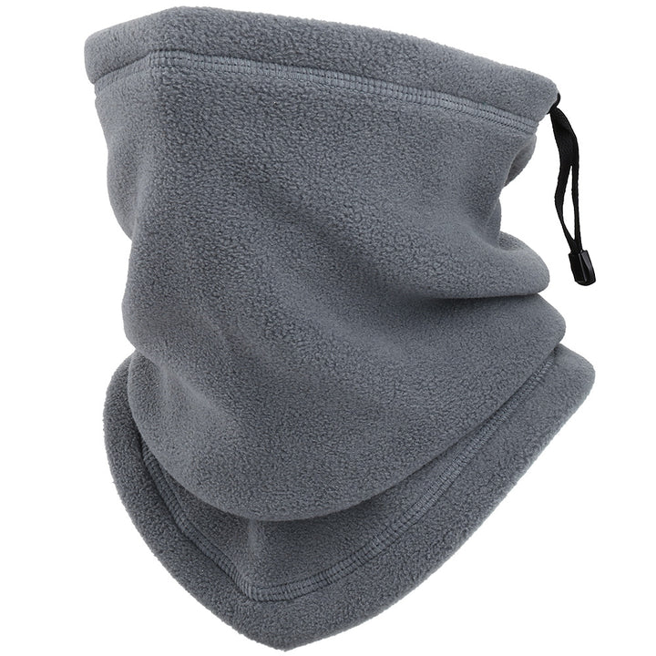 Fleece neck gaiter with drawstring toggle