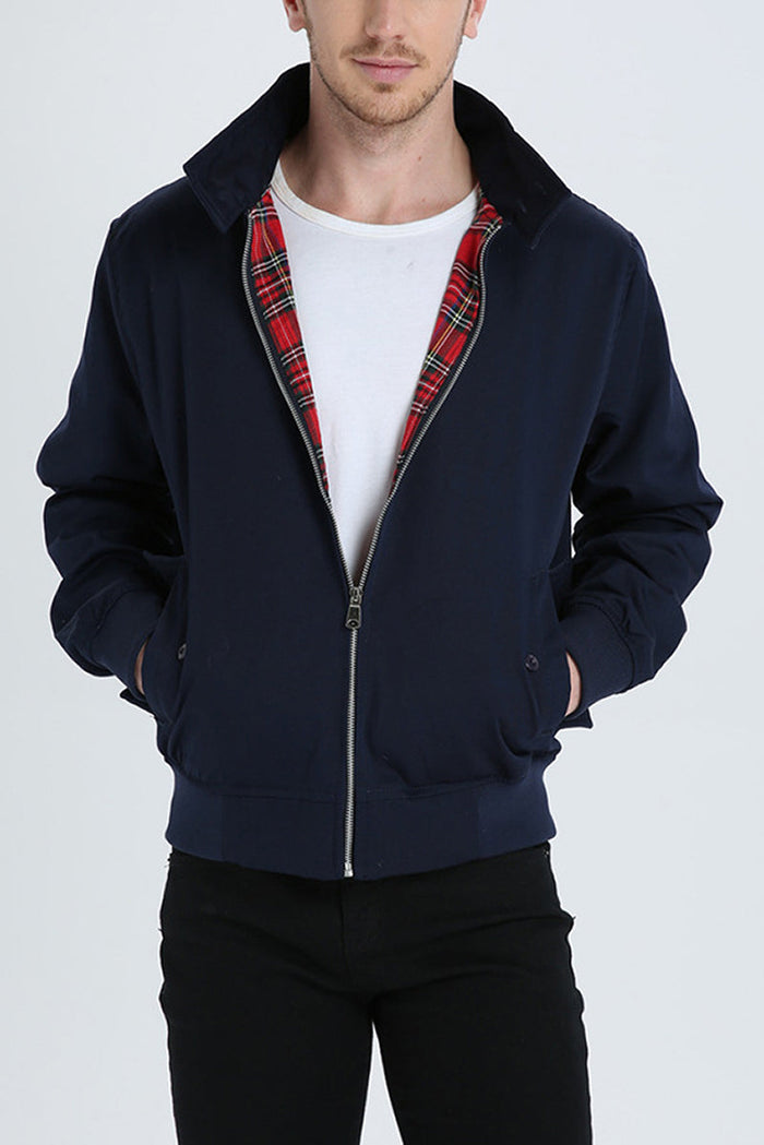 Men's Harrington Jacket Zip-Front Classic Collar