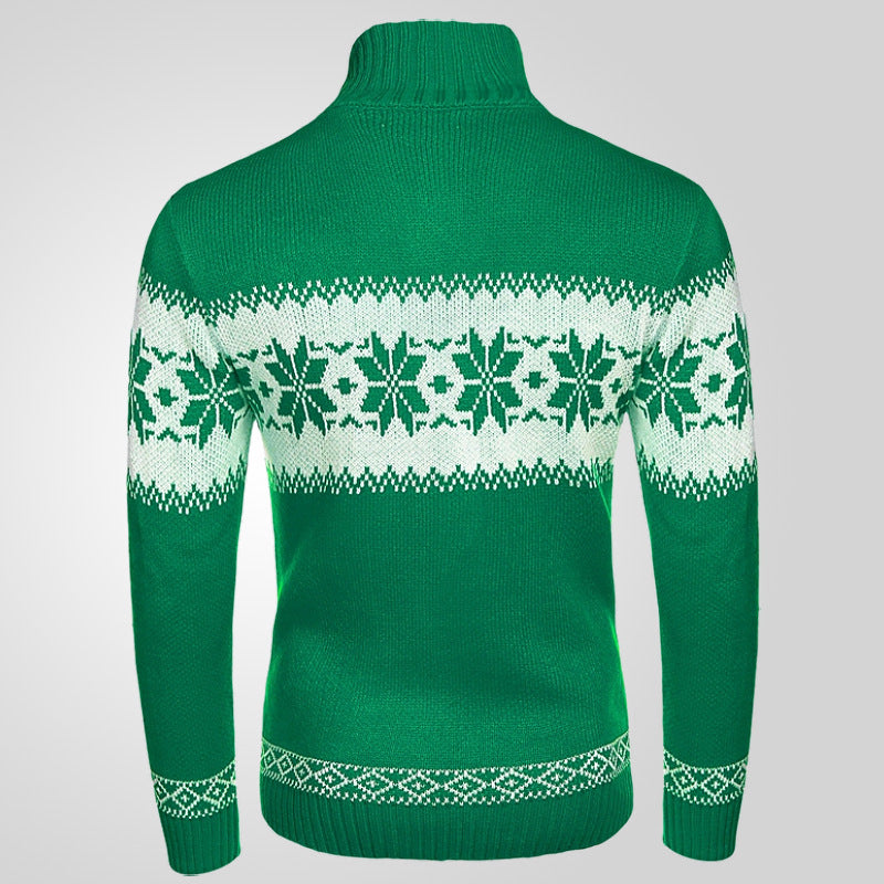 Men's snowflake jacquard Christmas sweater