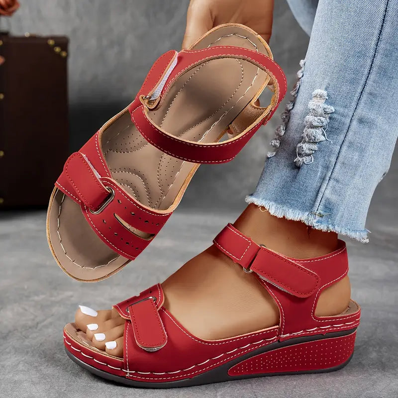 Women's Orthopedic Sandals with Wedge Soles and Adjustable Straps
