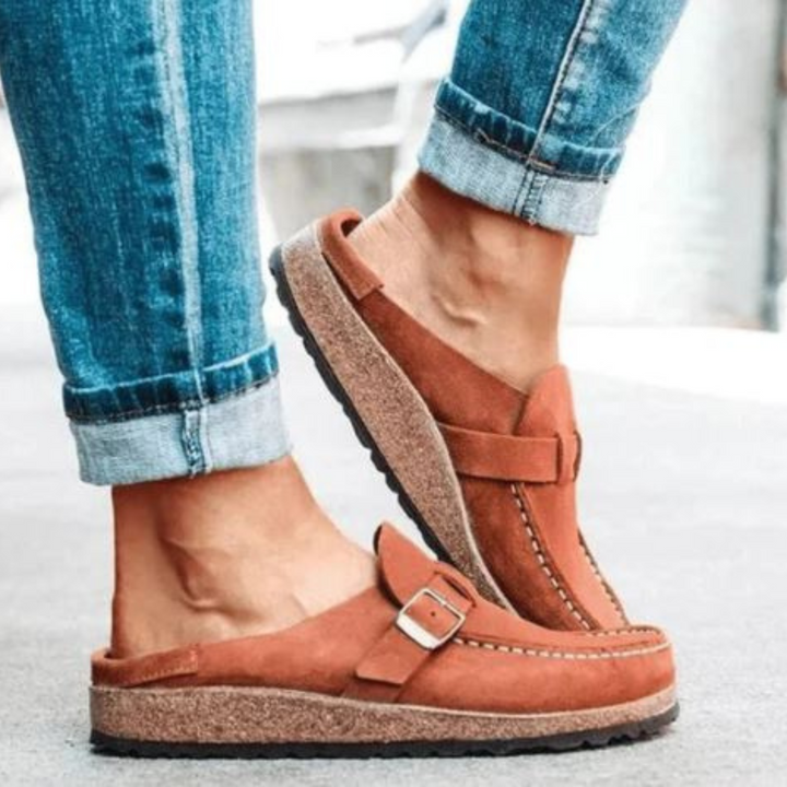 Men's Clogs with Cork Sole and Buckle Closure