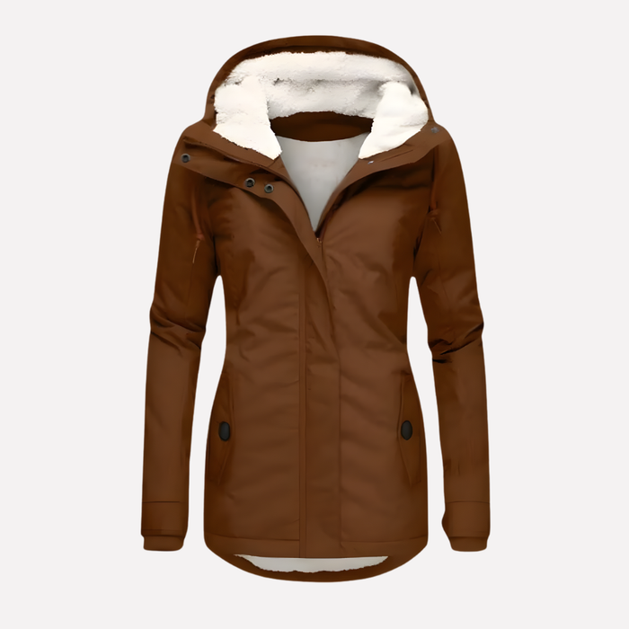 Women's Hooded Winter Coat with Sherpa Lining