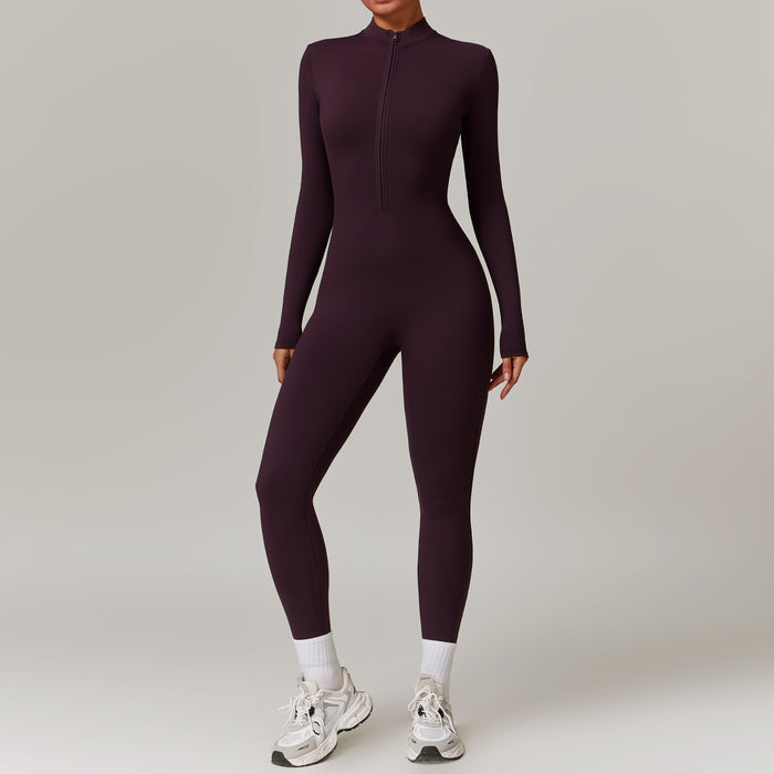 Riley | Zip-Front Fleece-Lined Yoga Jumpsuit