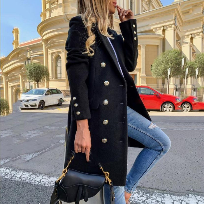Women's Double-Breasted Trench Coat Long Fit