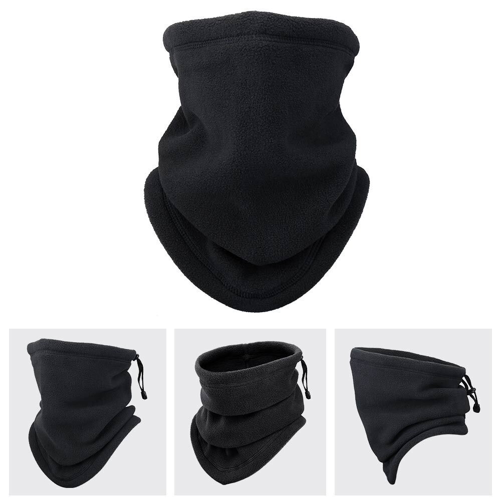Fleece neck gaiter with drawstring toggle