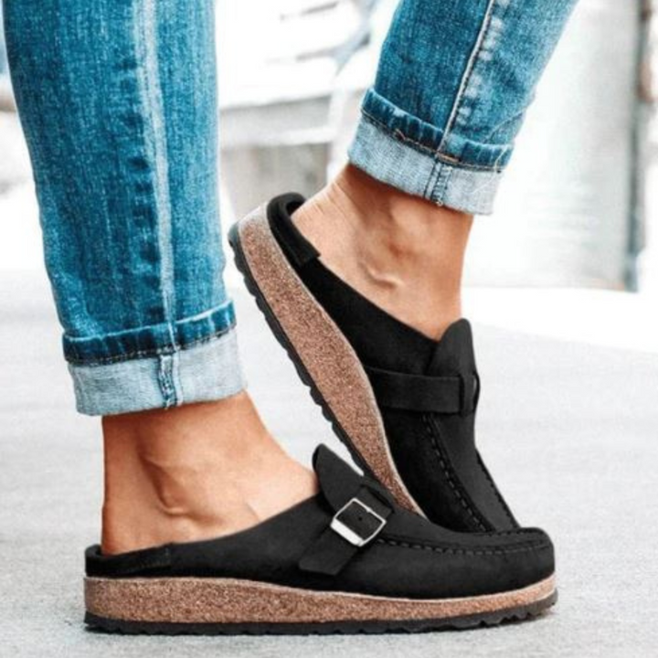 Men's Clogs with Cork Sole and Buckle Closure