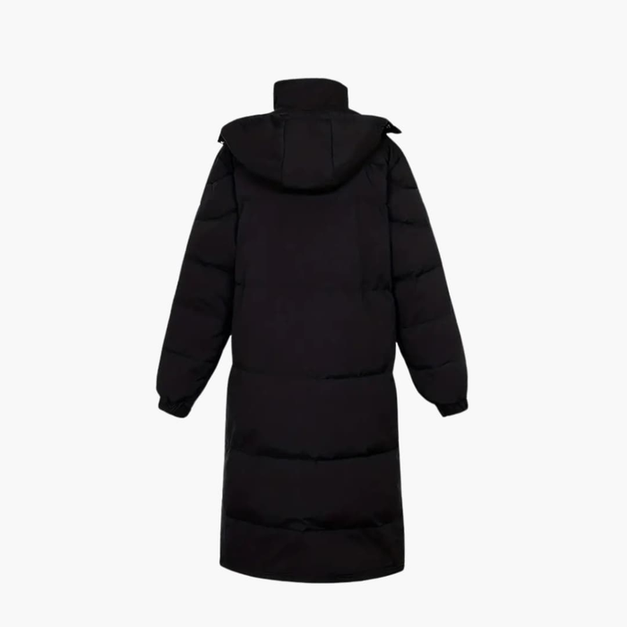 Men's Long Puffer Coat with Detachable Hood Zip Front
