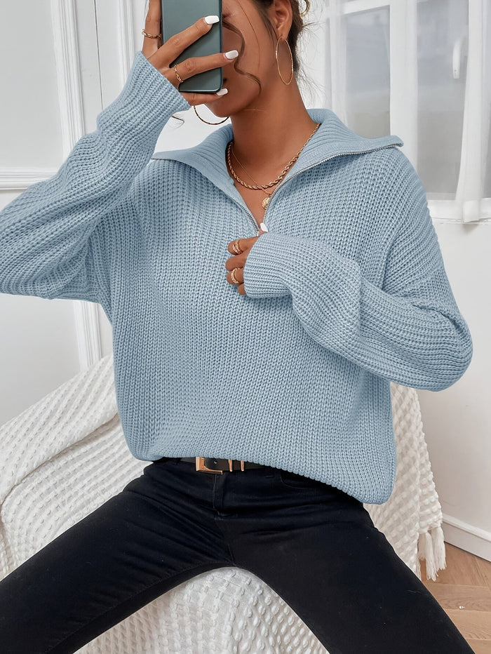 Women's Turtleneck Sweater with Long Sleeves and Relaxed Fit