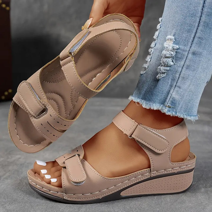Women's Orthopedic Sandals with Wedge Soles and Adjustable Straps