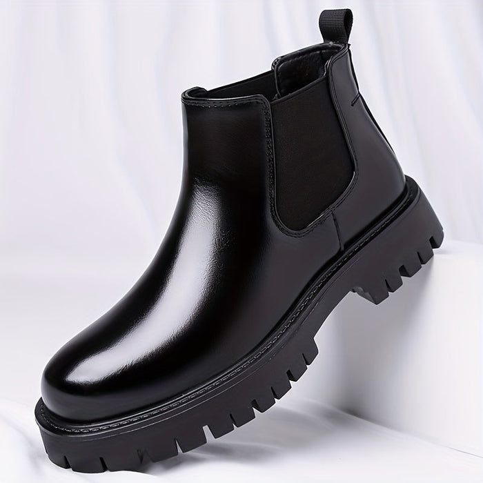 Men's Chelsea Boots with Chunky Lug Sole Slip-On