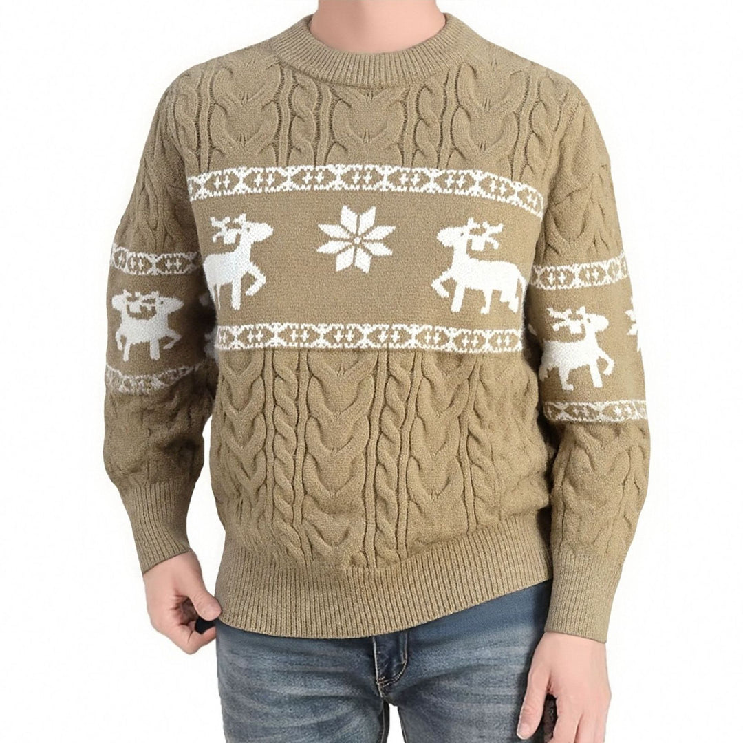 Men's reindeer jacquard Christmas sweater