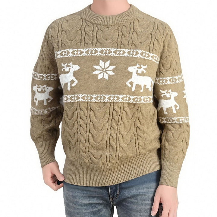 Men's reindeer jacquard Christmas sweater