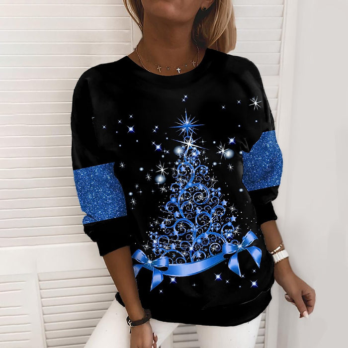 Savannah | Christmas Sweatshirt with 3D Glitter-Effect Print