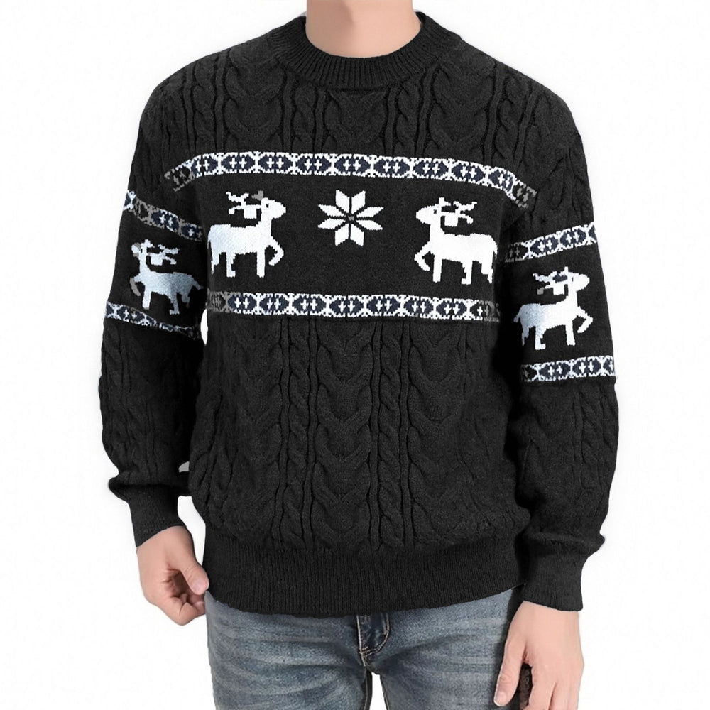 Men's reindeer jacquard Christmas sweater