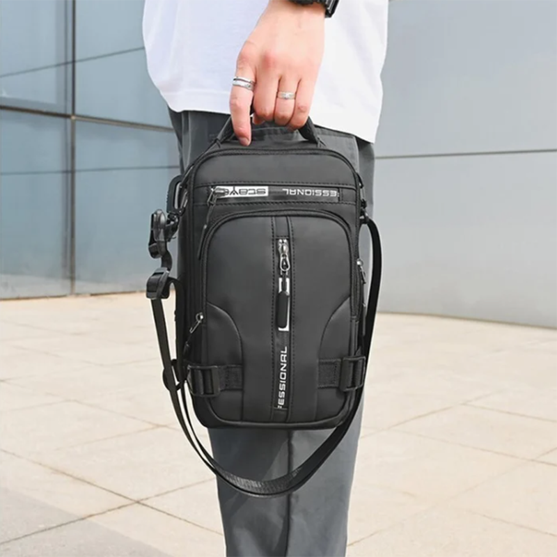 Men's black sling chest bag