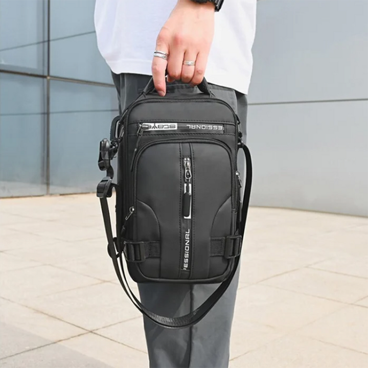 Men's black sling chest bag