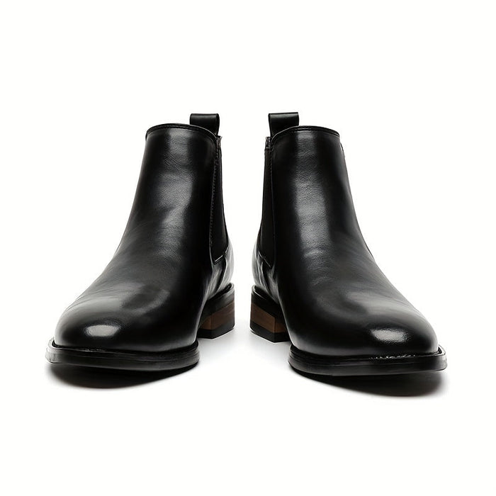 Men's Pointed-Toe Chelsea Boots with Side Elastic
