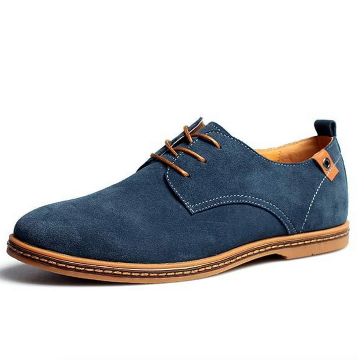 Men's Suede Derby Shoes with Contrast Laces
