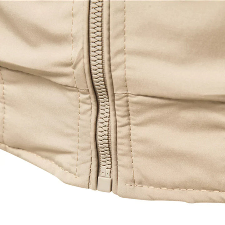 Men's Bomber Jacket Ribbed Collar with Zip Front