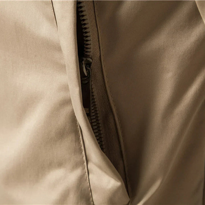 Men's Bomber Jacket Ribbed Collar with Zip Front