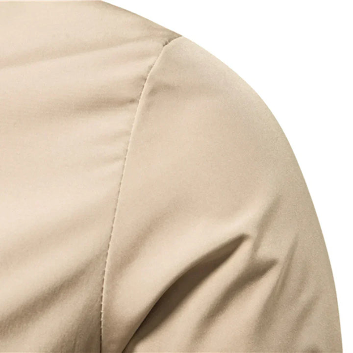 Men's Bomber Jacket Ribbed Collar with Zip Front