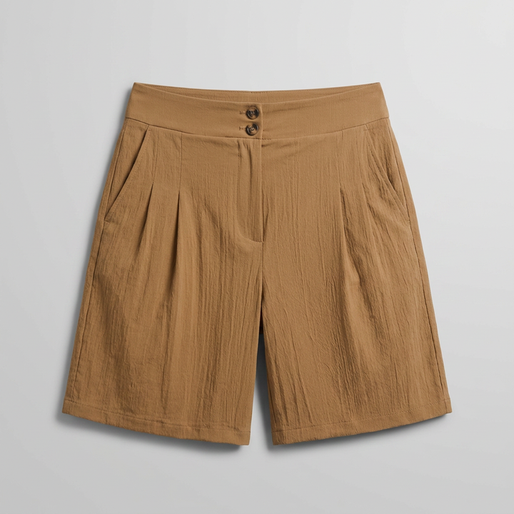 Women's Shorts with Elastic Waist and Side Pockets