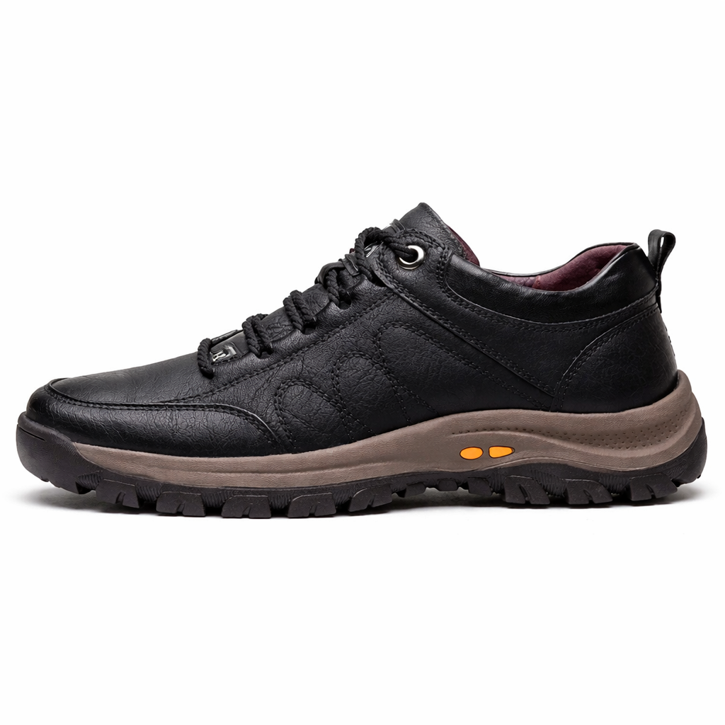Men's Orthopedic Shoes with Leather Upper and Rubber Sole