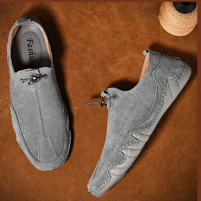 Men's Orthopedic Loafers with Leather Upper and Flexible Sole