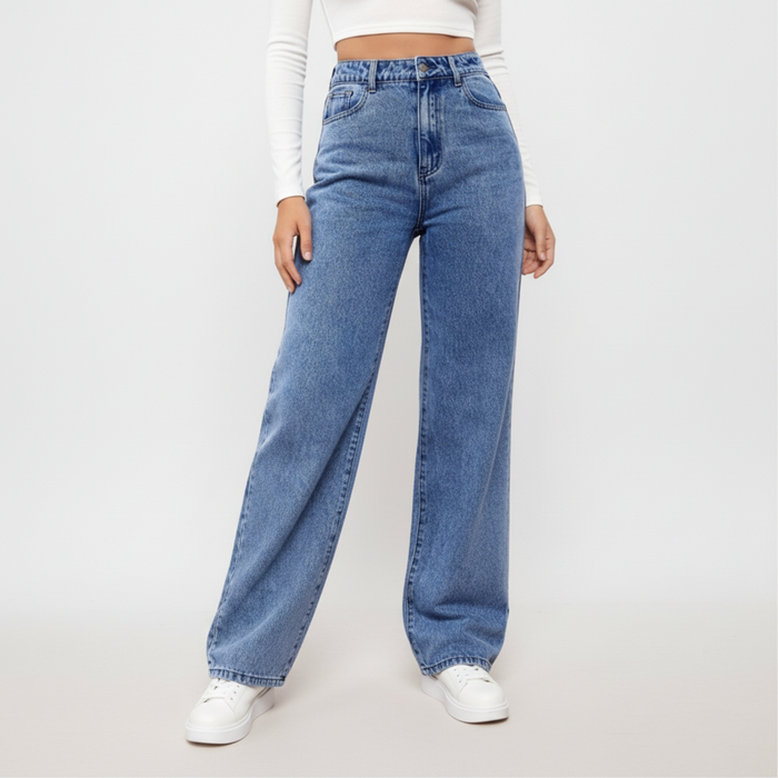 Women's High-Waisted Wide-Leg Jeans Relaxed Fit