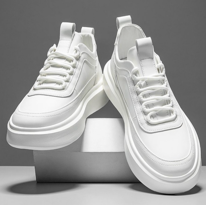 Men's Platform Sneakers with Chunky Sole and Lace-Up