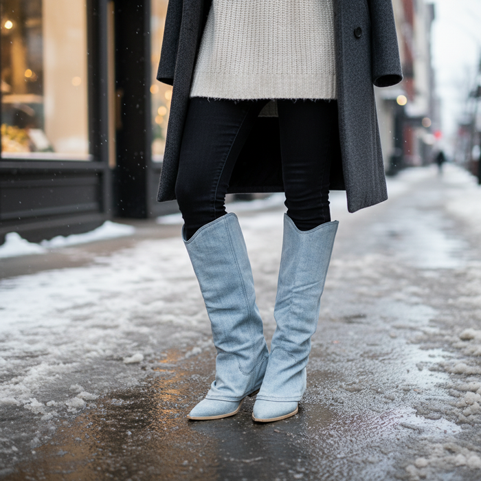 Women's Knee-High Pointed-Toe Boots with Insulated Lining