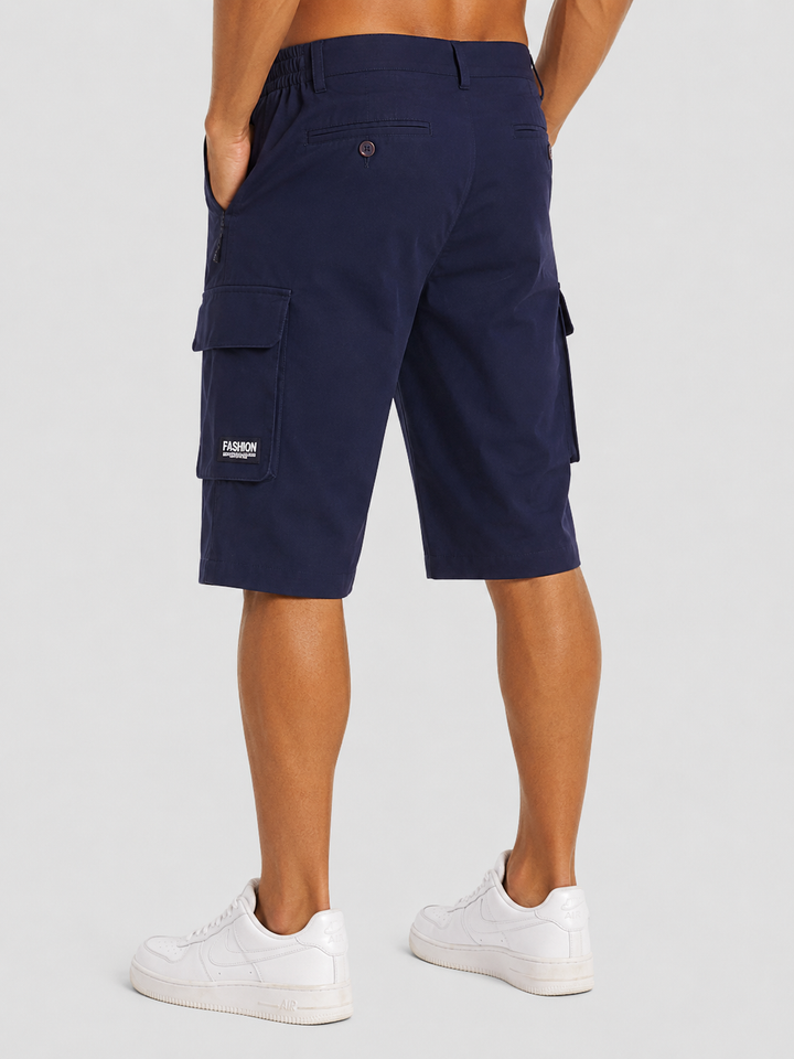 Men's Bermuda Cargo Shorts with Multiple Pockets and Relaxed Fit