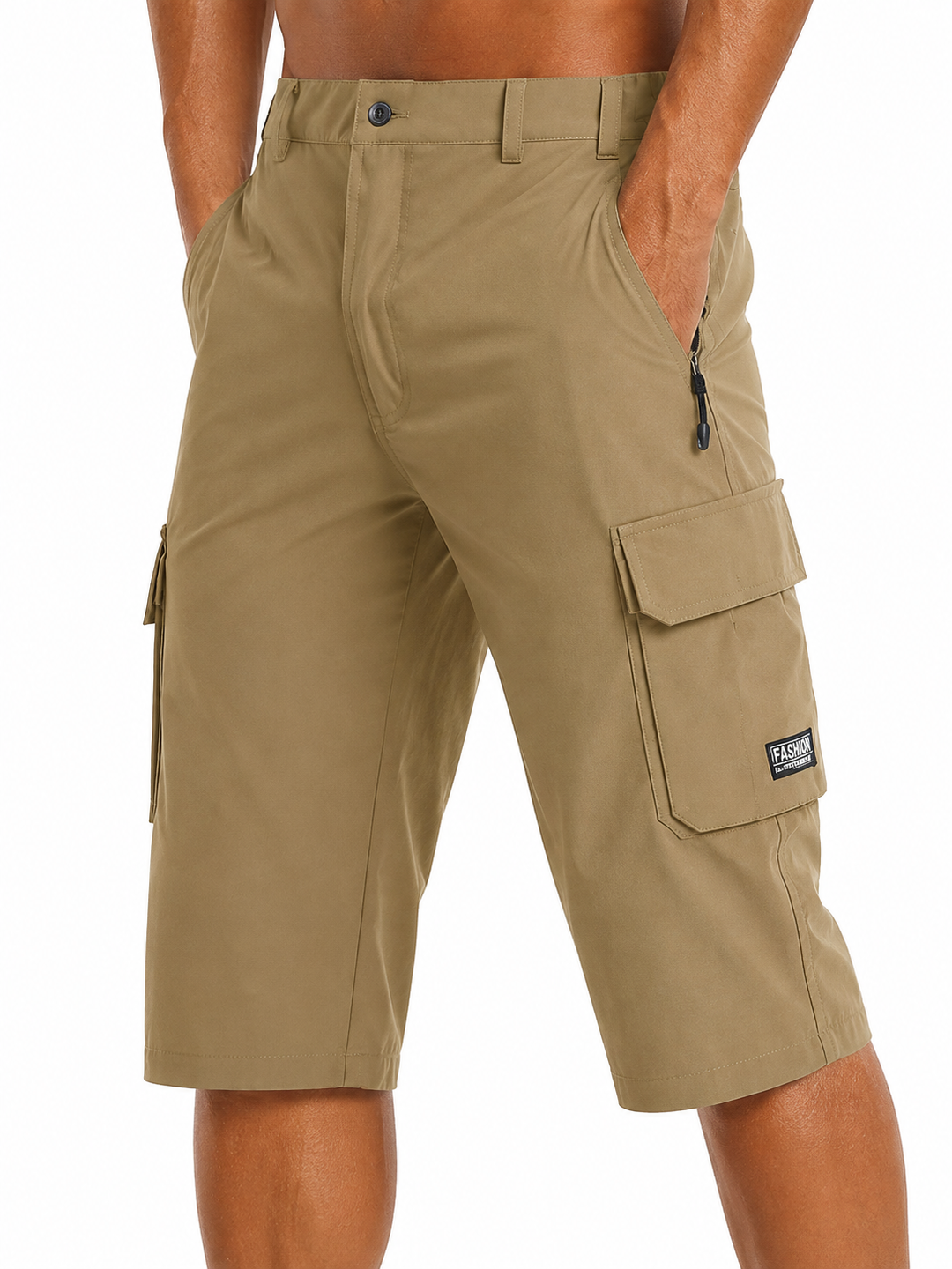 Men's Bermuda Cargo Shorts with Multiple Pockets and Relaxed Fit
