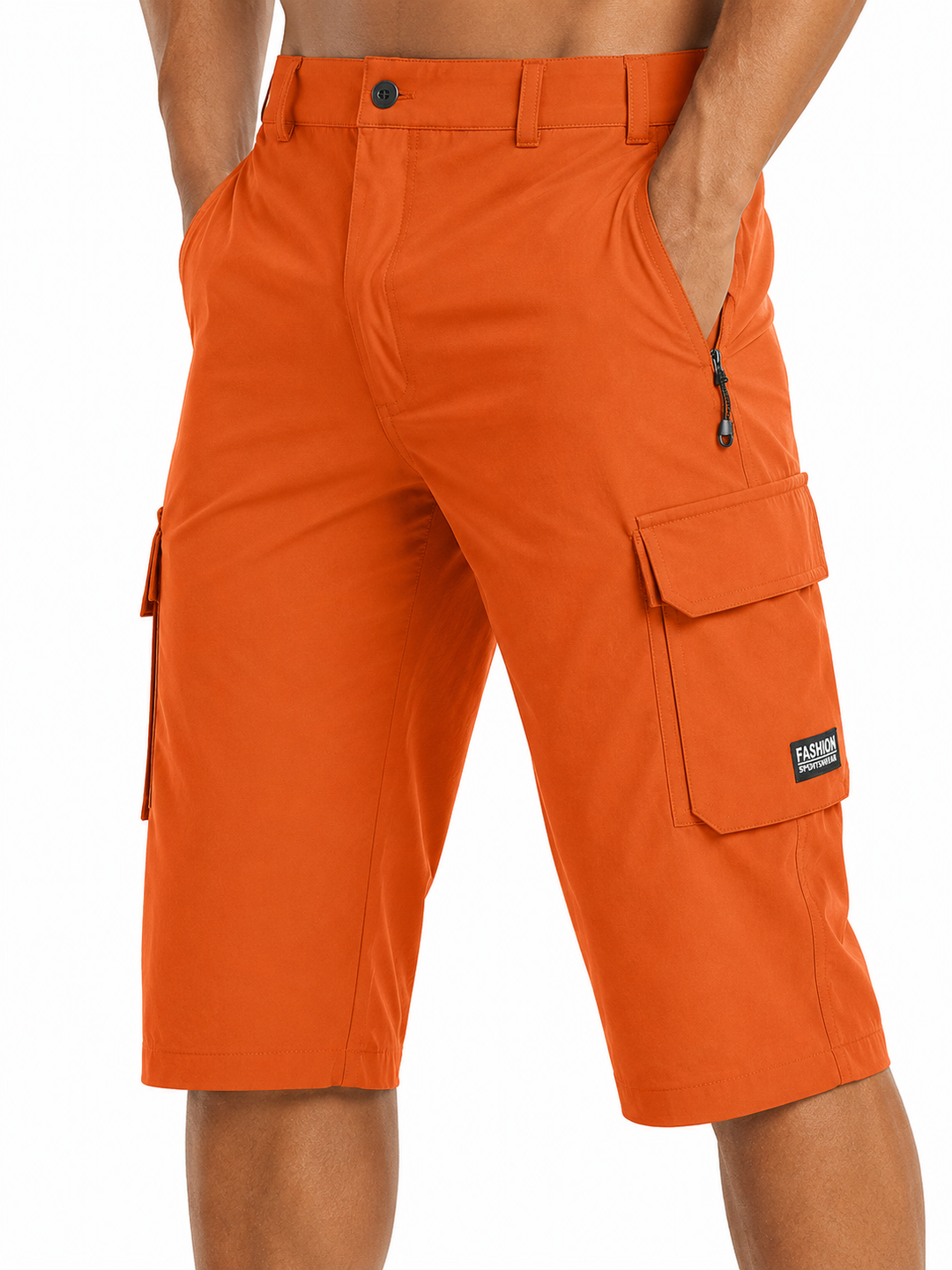 Men's Bermuda Cargo Shorts with Multiple Pockets and Relaxed Fit