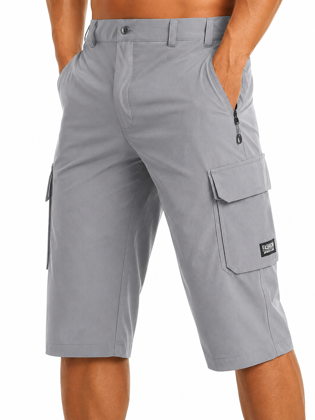 Men's Bermuda Cargo Shorts with Multiple Pockets and Relaxed Fit