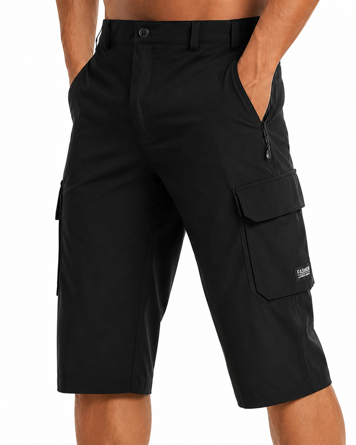 Men's Bermuda Cargo Shorts with Multiple Pockets and Relaxed Fit