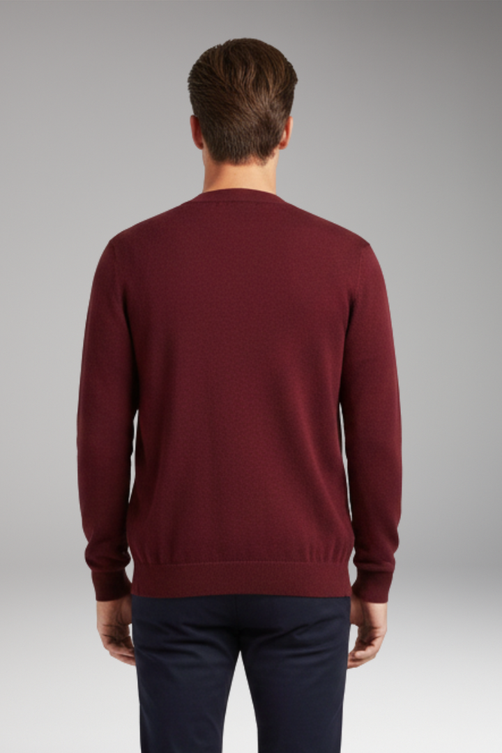 Men's Cardigan with V-Neck and Button Closure