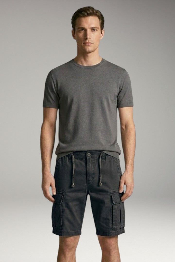 Men's Cargo Shorts with Belt and Multiple Pockets