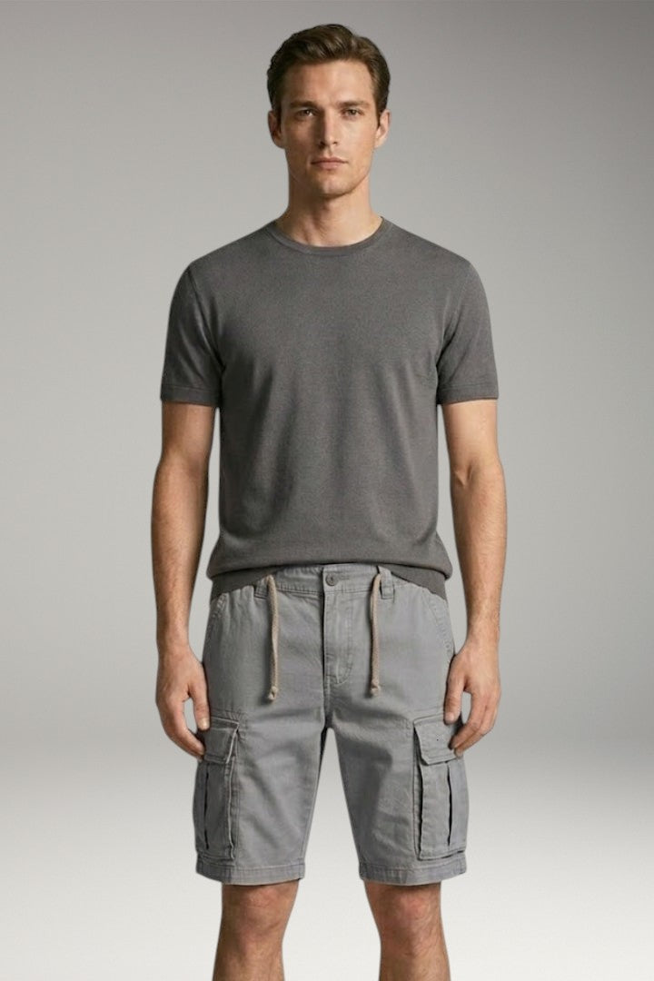 Men's Cargo Shorts with Belt and Multiple Pockets
